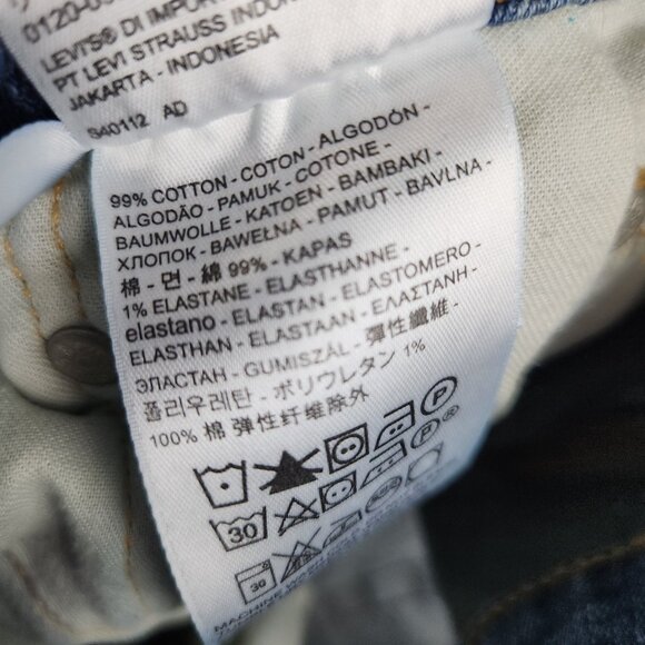 Levis 513 Jeans Mens 30x30 Blue Slim Fit Straight Leg Denim Stretch Cotton Blend - Picture 7 of 8